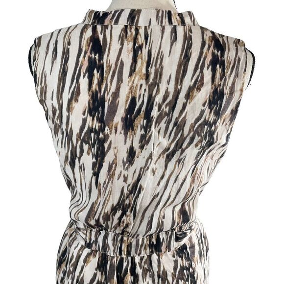 Cynthia Rowley Linen Ikat Sheath Dress Size 8 Brown - Picture 5 of 7